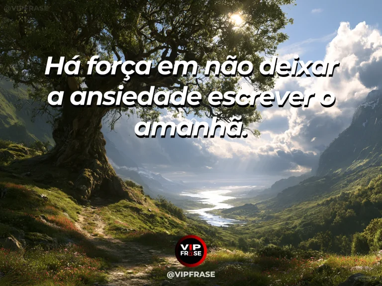 Mensagem de força sobre resistência à ansiedade, com carvalho de raízes fortes acima de ondas turbulentas.