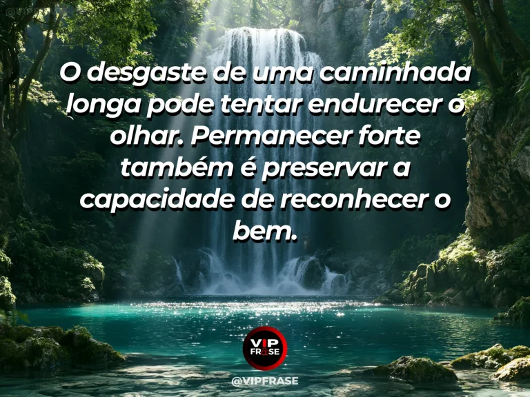 Frase de força sobre resistência sem amargura, com castelo antigo de pedra coberto por flores sobre costa verde.