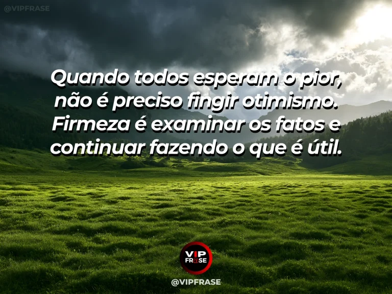 Frase de força sobre resistir ao pessimismo dos outros, ilustrada por uma correnteza azul seguindo entre rochedos enquanto árvores resistem.
