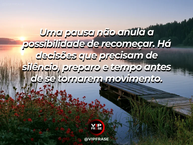 Mensagem sobre respeitar pausas em varanda ensolarada com flores.