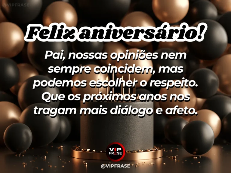Mensagem de aniversário para pai sobre respeito nas diferenças, com two contrasting upholstered armchairs facing each other across small table.