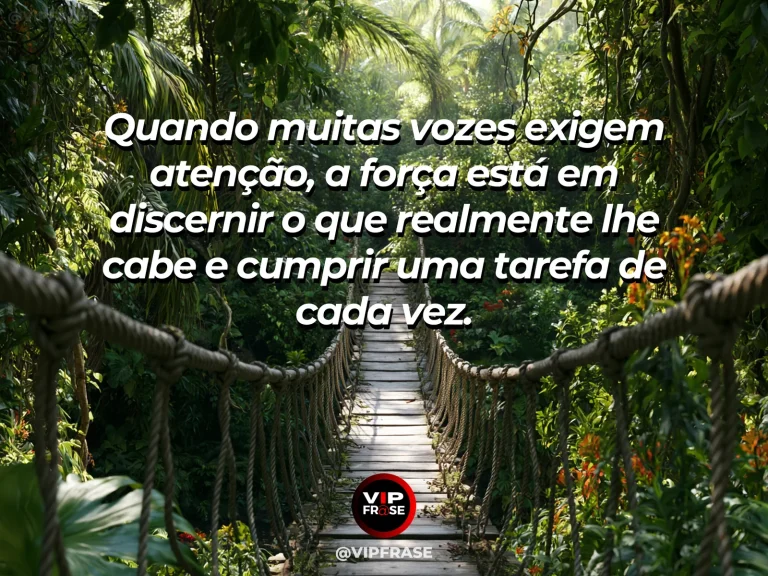 Mensagem de força sobre responsabilidade em meio ao caos, com terraços de pedra organizados na encosta de um cânion.