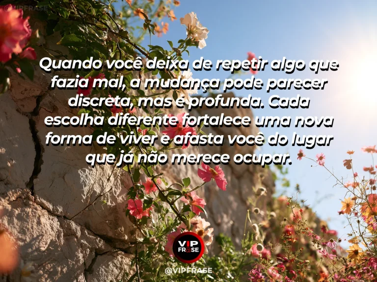 Mensagem de superação em vegetação rompendo uma estrutura antiga em direção à luz, representando a quebra de padrões.