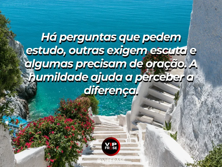 Mensagem de sabedoria sobre discernir como buscar respostas, com mesa com caderno vazio e flores diante de jardim claro.