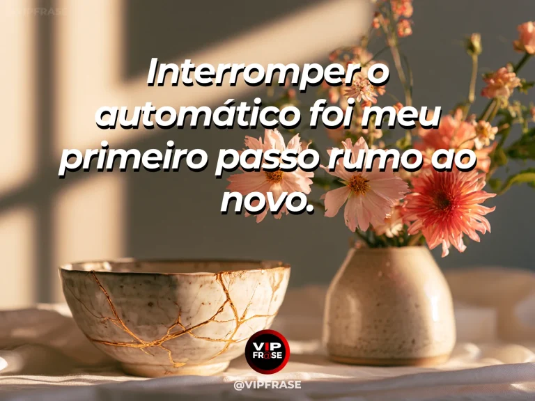 Mensagem sobre deixar o automático em varanda com caminho florido.