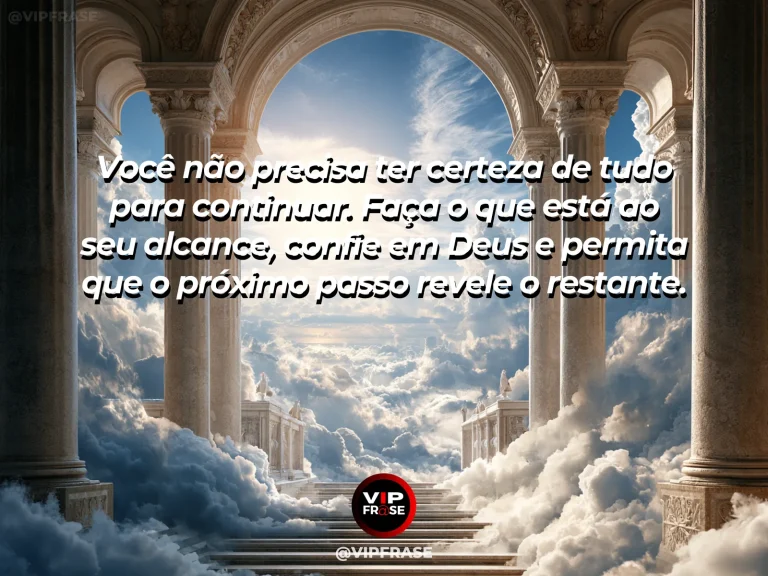 Mensagem sobre seguir com confiança em Deus com trilha rumo ao horizonte.