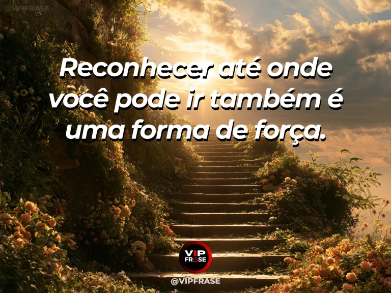 Frase de superação em stone steps ending at a peaceful overlook.