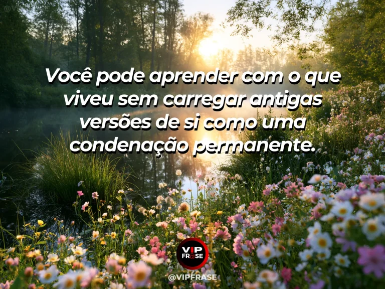 Mensagem de autoestima sobre learning from the past without condemnation, em cena luminosa e acolhedora