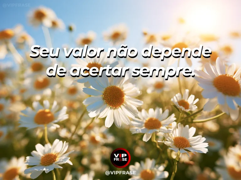 Frase de autoestima sobre self-worth beyond perfection, com natural wildflower meadow in full sunlight