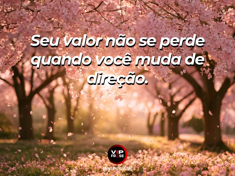 Frase de autoestima sobre self-worth through change, com winding path toward a new bright landscape
