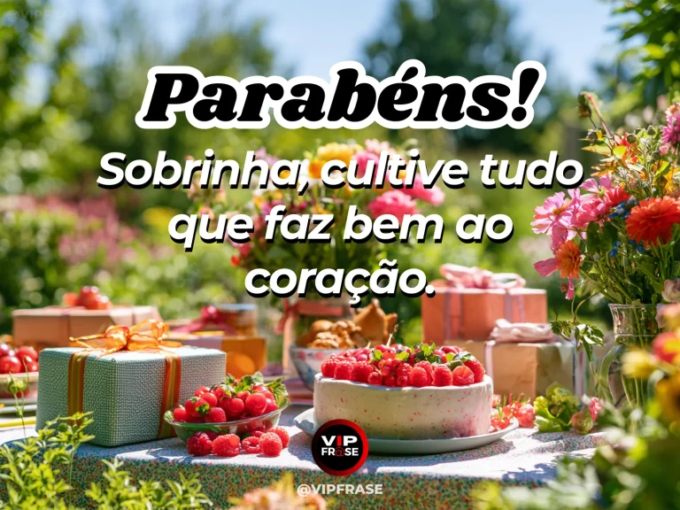 Mensagem de aniversário para sobrinha sobre sabedoria, com carefully tended flower garden.