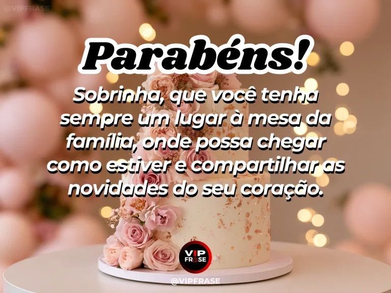 Mensagem de aniversário para sobrinha sobre familia, com cena festiva de warm inviting birthday family table.