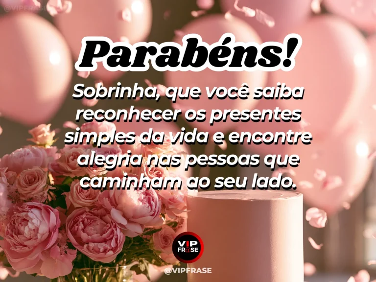 Mensagem de aniversário para sobrinha sobre gratidao, com garden table.