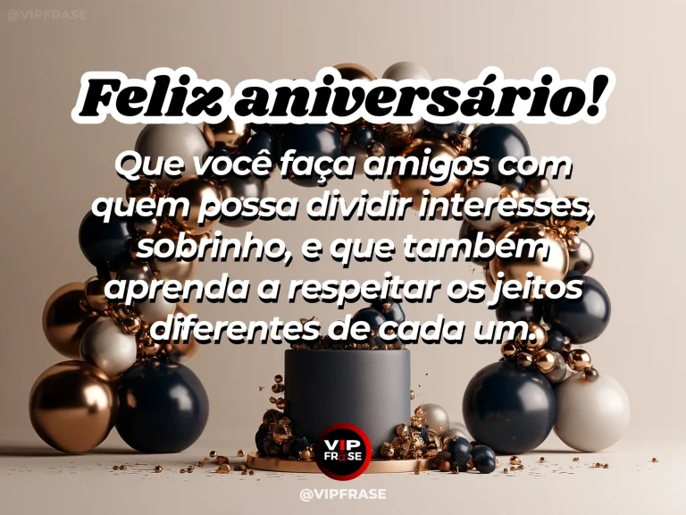 Arte de aniversário para sobrinho sobre amizade, com festive picnic setup.
