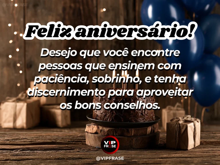 Arte de aniversário para sobrinho sobre sabedoria, com elegant open book and fountain pen on sunny wooden desk.