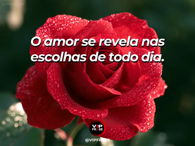 Arte com frase para status sobre amor nas escolhas cotidianas, com duas pessoas preparando café da manhã juntas numa cozinha iluminada.