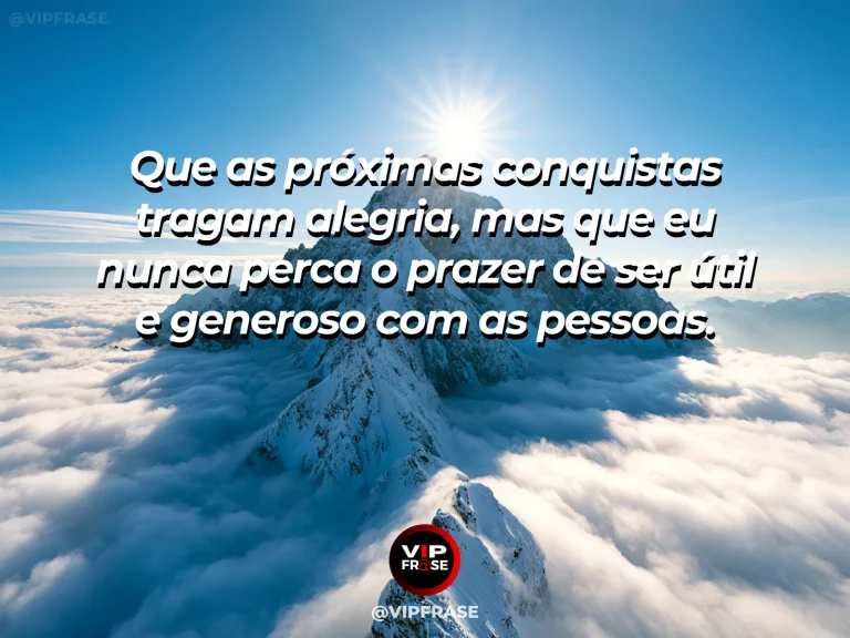 Arte com frase para status sobre conquistas com generosidade, com mesa comunitária em jardim florido com pessoas compartilhando uma refeição.