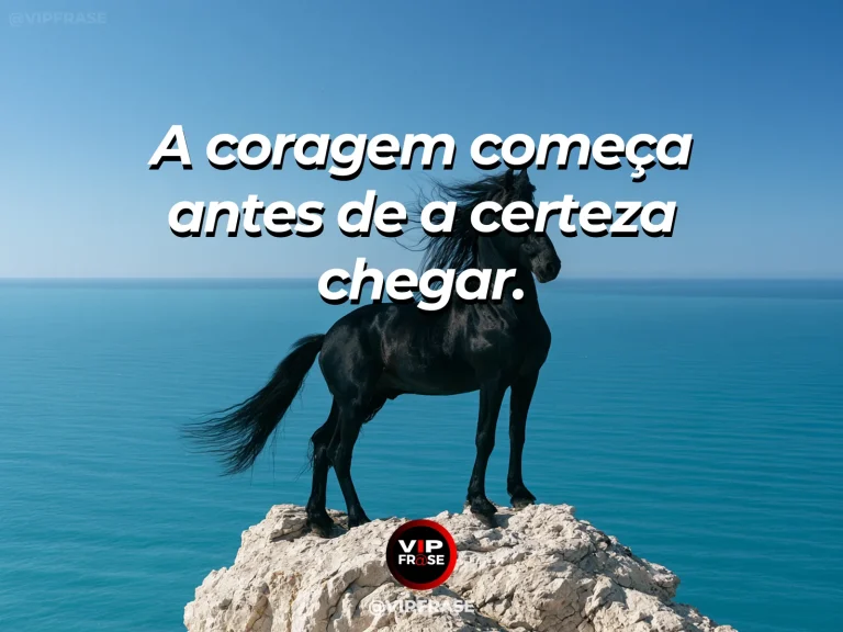 Arte com frase para status sobre coragem diante do desconhecido, com passarela estreita sobre vale montanhoso em manhã ensolarada.