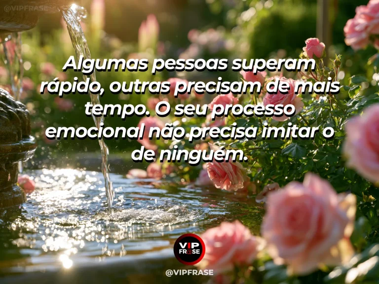 Mensagem de autoestima sobre honoring your own emotional pace, com river flowing at its own pace through green landscape