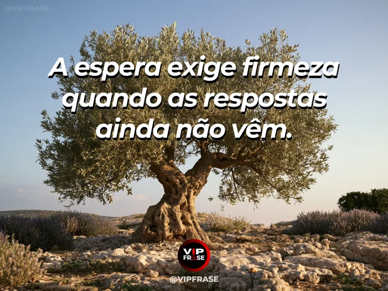 Mensagem de força sobre suportar o tempo da espera, com rochedo monumental que permanece firme diante do mar.