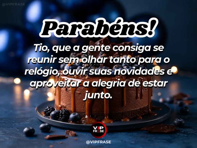 Mensagem de aniversário para tio sobre familia, com cenário acolhedor e luz natural.