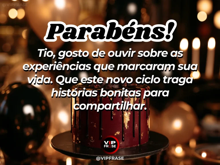 Mensagem de aniversário para tio sobre sabedoria, com cenário acolhedor e luz natural.