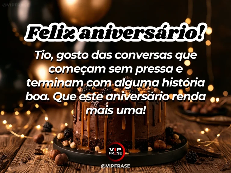 Mensagem de aniversário para tio sobre familia, com flores e cenário iluminado.