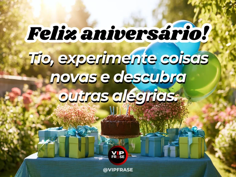 Mensagem de aniversário para tio sobre coragem, com open trail through colorful botanical garden under expansive vibrant b.