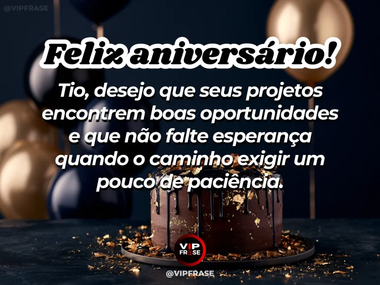 Mensagem de aniversário para tio sobre esperanca, com flores e cenário iluminado.