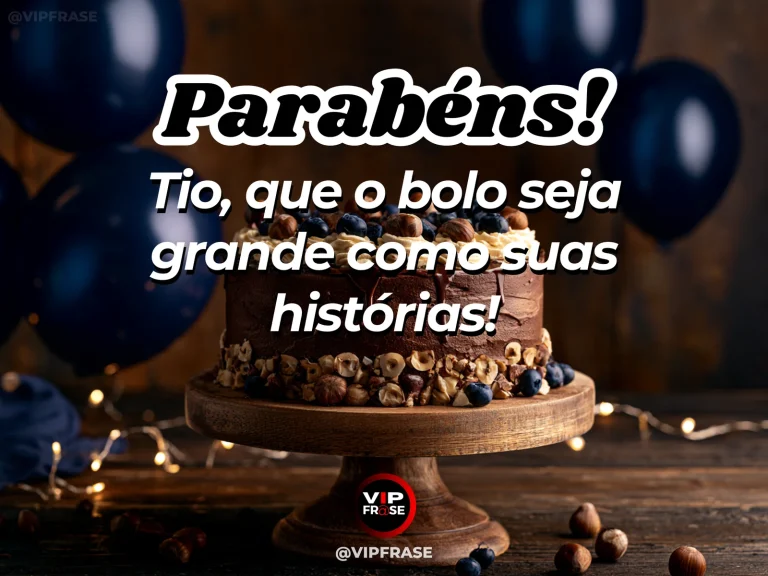Mensagem de aniversário para tio sobre felicidade, com cenário acolhedor e luz natural.