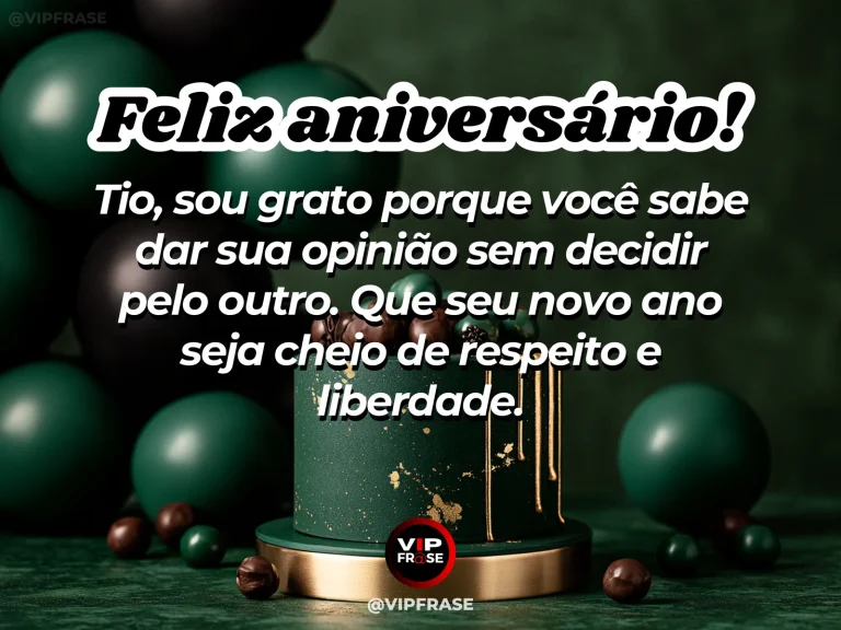 Mensagem de aniversário para tio sobre gratidao, com cenário acolhedor e luz natural.