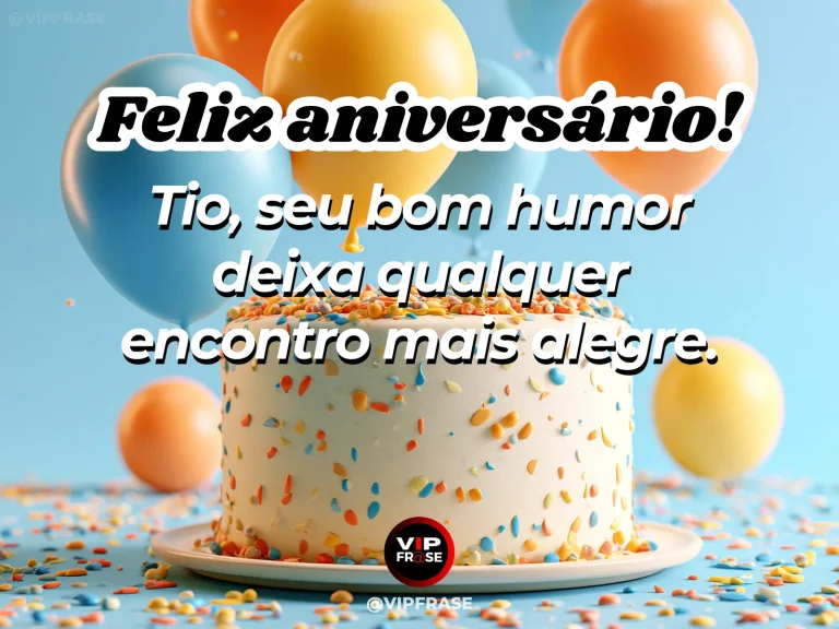 Mensagem de aniversário para tio sobre felicidade, com flores e cenário iluminado.