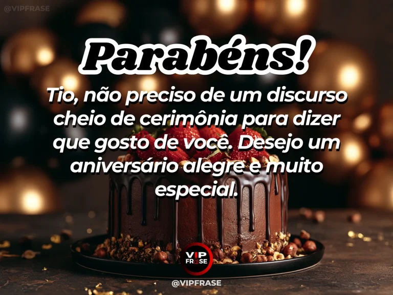 Mensagem de aniversário para tio sobre carinho, com flores e cenário iluminado.