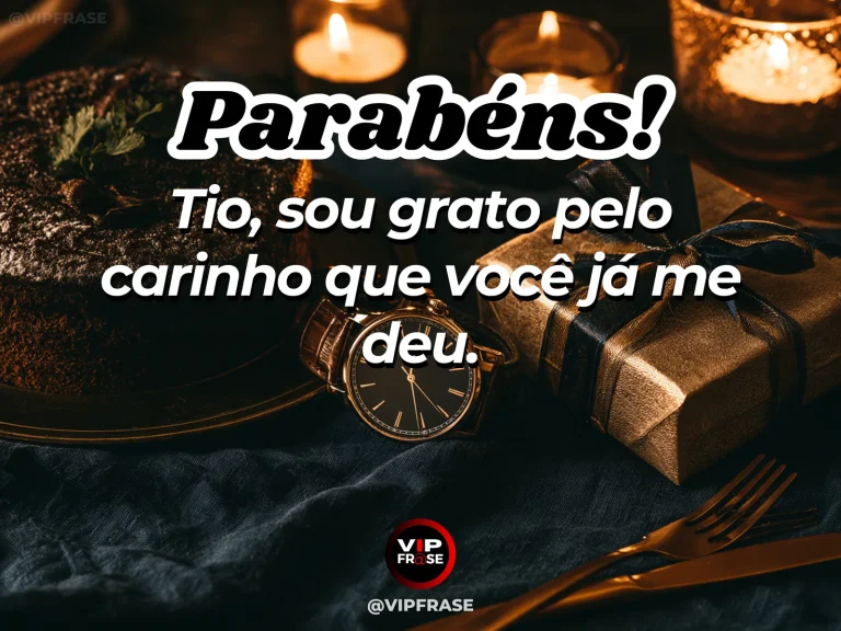 Mensagem de aniversário para tio sobre gratidao, com flores e cenário iluminado.