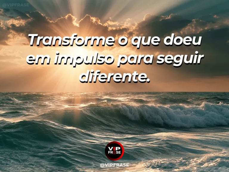 Mensagem de superação em rio atravessando pedras e seguindo para vale luminoso, representando dor transformada em movimento.