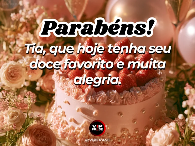 Mensagem de aniversário para tia sobre felicidade, com delicious handmade birthday cake with colorful fruit and delicate roses.
