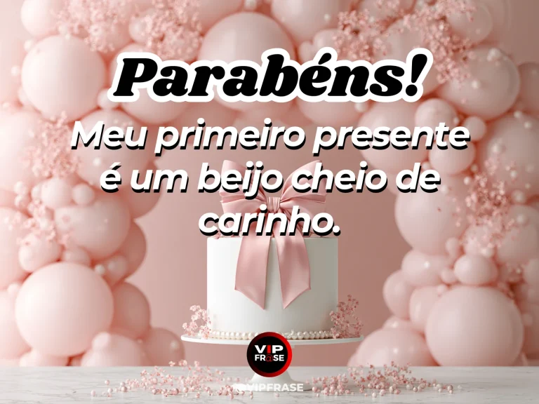 Mensagem de aniversário para esposa sobre carinho e admiração, com cenário romântico iluminado.