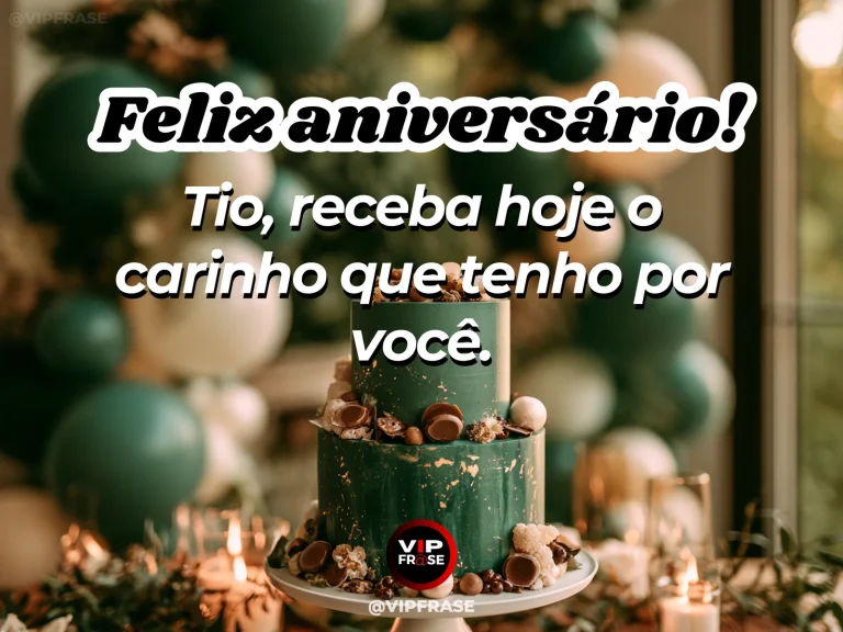 Mensagem de aniversário para tio sobre carinho, com flores e cenário iluminado.