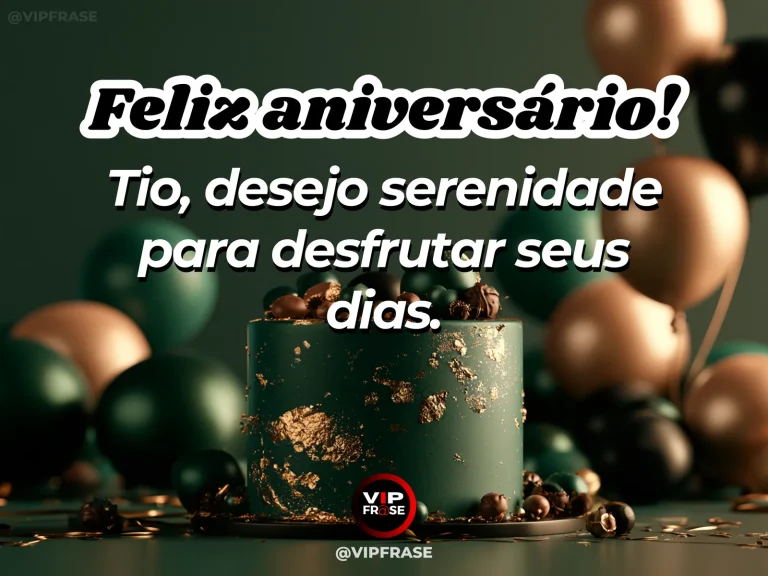 Mensagem de aniversário para tio sobre paz, com cenário acolhedor e luz natural.