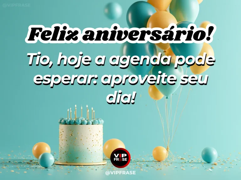 Mensagem de aniversário para tio sobre felicidade, com cenário acolhedor e luz natural.