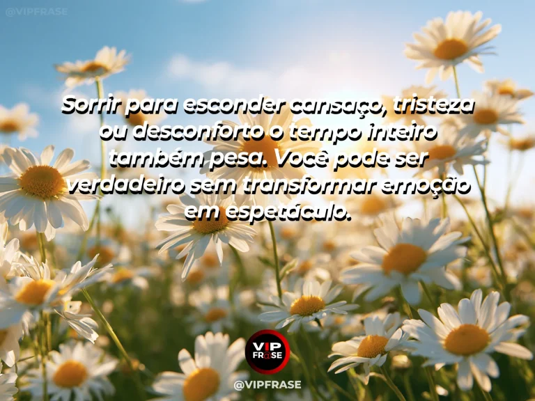 Mensagem de autoestima sobre emotional authenticity without performing happiness, com soft sunset over a flowering field