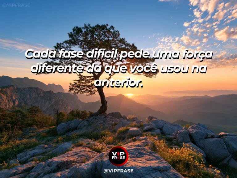 Frase de superação em cenário natural sobre você não precisa vencer do mesmo jeito.