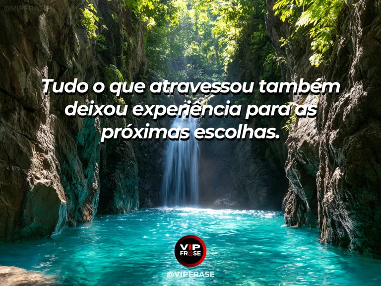 Frase de superação em cenário natural sobre você pode confiar na pessoa que se tornou.