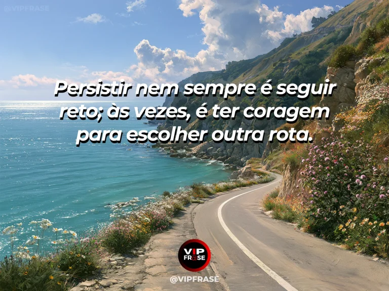 Frase de superação em winding road changing direction through green hills.