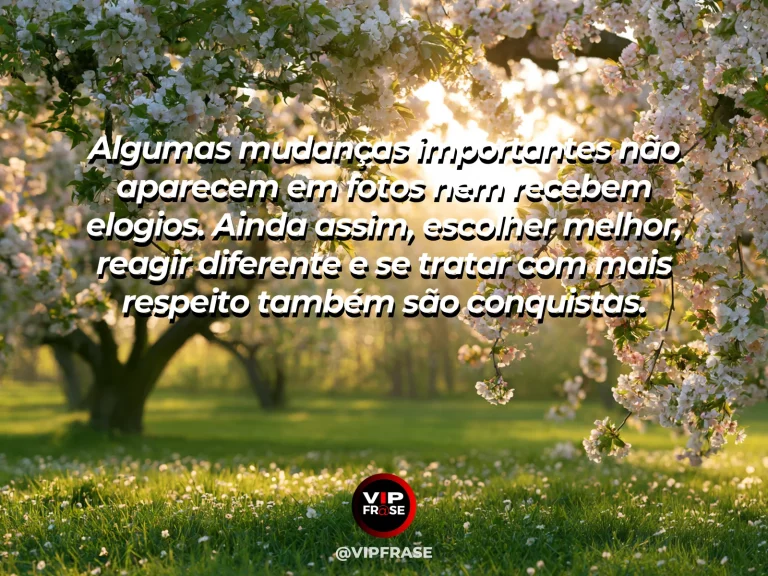 Mensagem de autoestima sobre quiet personal growth, com young flowering tree glowing in golden light