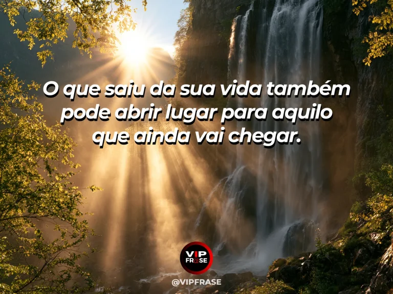 Frase de superação em cenário natural sobre você pode transformar ausência em espaço.